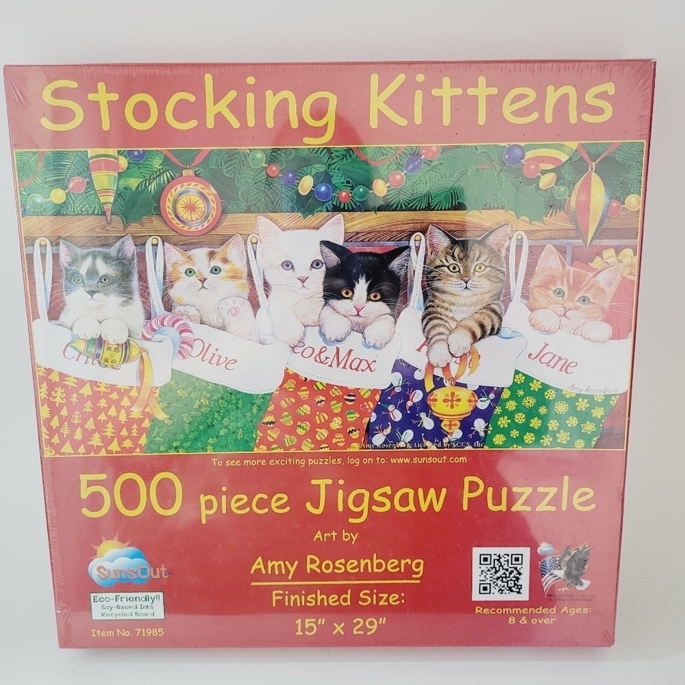 Sun's Out Stocking Kittens 500 Piece Amy‎ Rosenberg Puzzle Sealed